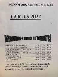 prix de depannage voiture