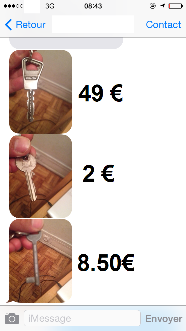 tarif clé porte blindée